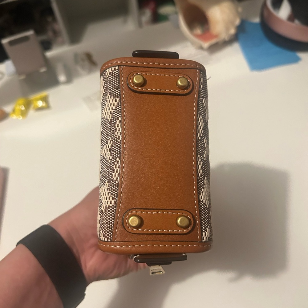 Coach Brown and Tan Mini Handbag